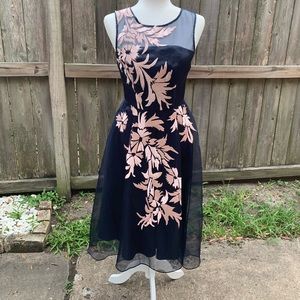 Katherine Kelly Navy and Light Pink A-line Dress